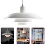 TFCFL Modern Pendant Light, 15'' PH 4/3 Aluminum Mini Suspension Chandelier Umbrellas Ceiling Hanging Lights for Dining Room Living Room Kitchen Restaurant (White)