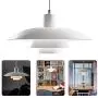 TFCFL Modern Pendant Light, 15'' PH 4/3 Aluminum Mini Suspension Chandelier Umbrellas Ceiling Hanging Lights for Dining Room Living Room Kitchen Restaurant (White)
