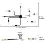 KOSTOMO Black Ceiling Light 8 Lights Industrial Semi Flush Mount Light Vintage Metal Art Ceiling Lamp for Living Room Dining Room Kitchen Hallway Cafe Bar Lighting