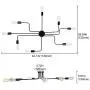 KOSTOMO Black Ceiling Light 8 Lights Industrial Semi Flush Mount Light Vintage Metal Art Ceiling Lamp for Living Room Dining Room Kitchen Hallway Cafe Bar Lighting