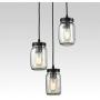 EUL Mason Jar Light Fixture Kitchen Island Lighting 3-Light Glass Jar Chandelier Fixture Oil Rubbed Bronze