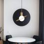 IJ INJUICY Globe Pendant Light with Glass Shade, Brushed Brass Finish, LED Hanging Light Fixture for Kitchen Island Dining Room Living Room Bar