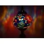 Kindgoo Turkish Mosaic Table Lamp Handmade Tiffany Style Glass Lamp for Living Room, Led Light Bulb Included (Multi-Colored)