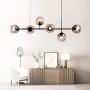 Modo Lighting Modern Ceiling Pendant Lighting Adjustable Chandelier 6-Light Lamp Globe Glass Hanging Light Fixture for Living Room Dining Room Bedroom Modo Lighting Modern Ceiling Pendant Lighting Adjustable Chandelier 6-Light Lamp Globe Glass Hanging Light Fixture for Living Room Dining Room Bedroom