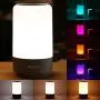 LED Table Lamp, HugoAi Bedside Lamp, Nightstand Lamps for Bedrooms with Dimmable Whites, Vibrant RGB Colors and Memory Function, No Flicker, Grey
