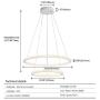 Toupus Modern LED Pendant Lights, 2-Ring 53 W Acrylic Crystal Shape Contemporary Chandelier Not Dimmable Warm White 3000K Ceiling Hanging Lights Fixture for Foyer Living Room Bedroom Bar