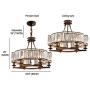 APBEAMLighting Luxury Round Crystal Chandelier Retro Pendant Lighting Hanging Ceiling Light Dimmable Fixture with Adjustable Chain for Dining Room Bedroom Brown