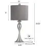 OYEARS Modern Table Lamps Set of 2 for Bedroom 24.25“ Bedside Sliver Lamps for Living Room Nightstand Table Lamps with Dark Grey Shade Brushed Nickel