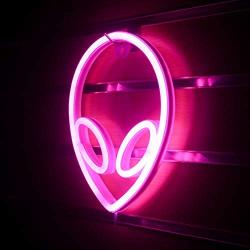 Wanxing Alien Neon Light Pink Led Signs Wall Decor, Battery or USB Operated Alien Lamp Warm Alien Neon Signs Light up for Home,Kids Room,Bar,Festive Party,Christmas,Wedding