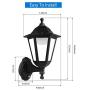 FUDESY Traditional Style LED Outdoor Wall Lantern with Motion Sensor, Black Polypropylene Plastic Porch Lamp with Clear Acrylic Lenses, Waterproof Porch Light Fixtures,P616-PIR