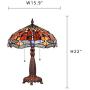 Capulina Hand-Crafted Tiffany Table Lights, Large Tiffany Style Dragonfly Table Lamps Shade, Tiffany Table Lamps for Bedroom, Tiffany Style Bedroom Lamps, Tiffany Stained Glass Table Lamp W16''xH23''