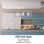 VINLUZ Modern Chandeliers 3 Lights with Clear Glass Shade Chrome Linear Pendant Lighting Industrial Dining Room Light Fixture Hanging Ceiling Light for Bar Kitchen Island