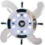 LITFAD Modern LED Ceiling Light Nordic Cool Light Nautical Style Anchor Hanging Ceiling Fan with Invisible Blade Flushmount Pendant Light in White Finish for Living Room Kids Bedroom Childrens Room