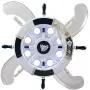 LITFAD Modern LED Ceiling Light Nordic Cool Light Nautical Style Anchor Hanging Ceiling Fan with Invisible Blade Flushmount Pendant Light in White Finish for Living Room Kids Bedroom Childrens Room
