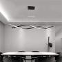 L.T LIGHTS LED Pendant Lighting 2 Lights Dimmable with Remote Control Creative Chandelier Aluminum Linear Painted Contemporary LED Wave Shape Ceiling Lamp for Dining Room Living Room Bedroom Kitchen
