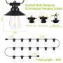 Outdoor String Lights 48ft LED String Lights Outdoor Waterproof ETL Approved Led Heavy-Duty String Light with 15 Plastic Bulbs Shatterproof Christmas String Lights Warm White for Patio Porch