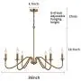 Sivilynus Brushed Brass 6 Lights Contemporary Chandelier Farmhouse Ceiling Hanging Light Fixture for Dining Room Living Room Bedromm Foyer