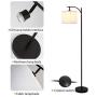 HUESLITE Industrial Standing Lamps for Living Room, Retro Farmhouse Arc Floor Lamp for Bedroom Reading (Black)