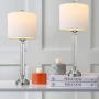OYEARS Crystal Table Lamp Set of 2 for Living Room Bedroom 27.75“ Modern Buffet Table Lamps for Dining Room with Fabric Drum Shade White