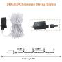 95ft 240LED Christmas Lights, 8 Modes Waterproof Clear Wire Xmas String Lights Indoor/Outdoor, Decorative Lights for Room, Patio, Christmas Tree Decorations (Warm White)