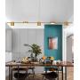 LAKIQ Modern Linear Pendant Lighting Fixture 3/5 Lights LED Chandelier Hanging Ceiling Light for Dining Table Living Room Kitchen Island(Gold,5 Lights,Warm Light)