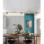 LAKIQ Modern Linear Pendant Lighting Fixture 3/5 Lights LED Chandelier Hanging Ceiling Light for Dining Table Living Room Kitchen Island(Gold,5 Lights,Warm Light)