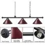Wellmet Pool Table Lights for 8/9 Table with 3 Metal Shades, Billiard Lamp for Man Cave, Game Room, Kitchen Island Light for Restaurant Or Dining Room (Red, 59 inch-3 Lights)