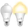 Motion Sensor Light Bulb- 2 Pack, AmeriTop 10W(60W Equivalent) 806lm Motion Activated Dusk to Dawn Security LED Bulb; UL Listed, A19, E26, Auto On/Off Indoor Outdoor Lighting (2700K Soft White)