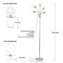 Brightech Medusa Modern LED Floor Lamp – Contemporary Multi Head Standing Reading Lamp for Living Room, Bedroom, Kids Room - Includes 5 LED Bulbs and 5 White & Colored Interchangeable Shades – Silver
