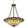 Mila Bronze Pendant Chandelier 24 1/2'' Wide Tiffany Style Art Glass Shade 4-Light Fixture for Dining Room House Foyer Kitchen Island Entryway Bedroom Living Room - Robert Louis Tiffany