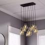 Linear Chandelier Centerpiece For Dining Rooms And Kitchen Areas | 24'' Long Light Fixture Provides Ample Lighting | Round Indoor Hanging Lamp Set Descends From Ceilings To Create Modern Farmhouse Feel