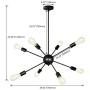SGLfarmty Black Sputnik Chandeliers Mid Century Farmhouse Light Fixture for Flat and Sloped Ceiling Dining Room Living Room 8 Lights (Black)