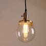 Pathson Industrial Island Pendant Lights, 3-Lights Dining Pendant Lighting with Globe Glass, Vintage Hanging Lamp Fixtures for Kitchen Living Room Bedroom (Brushed Steel)