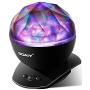 SOAIY Sleep Soother Aurora Projection LED Night Light Lamp with 8 Lighting Mode & Speaker, Relaxing Light Show for Baby Kids and Adults, Mood Light for Baby Nursery Bedroom Living Room (Black)