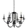 Unitary Brand Antique Black Metal Wrought Iron Dining Room Candle Chandelier with 12 E12 Bulb Sockets 480W Painted Finish