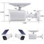 Outdoor Motion Sensor Solar Lights Dummy Decoy Fake Security Camera - 800Lumens 8 LED Spotlight 5-Watt Solar Lights Outdoor IP66 Waterproof, Wireless Solar Flood Light for Porch Garden Patio Driveway