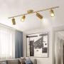 BOKT Flush Mount Ceiling Light 4 Heads Golden Brushed Brass Track Lighting Fixture Modern Adjustable Ceiling Spotlight for Bedroom Living Room (4 Lights)