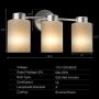 Tangkula Vanity Lamp 3 Light, Wall Mounted Glass Vanity Lighting Fixture with Frosted Glass Lampshade, Suitable for Bathroom Bedroom Living Room, Wall Lamp Sconces