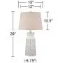 Helene Country Cottage Table Lamps Set of 2 Ceramic Rustic White Glaze Linen Shade for Living Room Family Bedroom Bedside - 360 Lighting