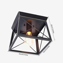 MSTAR Industrial Pendant Lighting Fixtures,Semi Flush Mount Close to Ceiling Light Mini Farmhouse Ceiling Lamp One-Light for Kitchen Island Dining Room Bedroom Foyer Hallway (1lt)