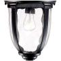 Bellagio Traditional Outdoor Ceiling Light Hanging Texturized Black 18'' Clear Hammered Glass Damp Rated for Exterior House - John Timberland