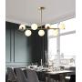 Modo Lighting Modern Gold Chandeliers Brushed Brass Ceiling Pendant Light Globe Glass Hanging Light for Dining Room Living Room Bedroom (7-Light)
