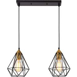 SEEBLEN 2- Light Indoor Island Pendant Light Coffee Brown Metal Hanging Ceiling Light Fixtures for Kitchen Kitchen Island Bar Dining Room Farmhouse Coffee Office