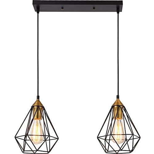 SEEBLEN 2- Light Indoor Island Pendant Light Coffee Brown Metal Hanging Ceiling Light Fixtures for Kitchen Kitchen Island Bar Dining Room Farmhouse Coffee Office