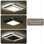 Modern LED Ceiling Light for Bedroom Dimmable Square Kitchen Flush Mount Ceiling Light Fixture 3-Color Changeable(3000K/4000K/6000K) Acrylic Shape with Remote for Bathroom,Living Room,50W,19.7in