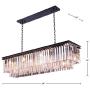 Saint Mossi Modern K9 Clear Crystal Bar Rectangle Raindrop Chandelier Lighting LED Ceiling Light Fixture Pendant for Dining Room Bathroom Bedroom Livingroom 8 E12 Bulbs Required H10'' X L34''X W14'' Saint Mossi Modern K9 Clear Crystal Bar Rectangle Raindrop Chandelier Lighting LED Ceiling Light Fixture Pendant for Dining Room Bathroom Bedroom Livingroom 8 E12 Bulbs Required H10'' X L34''X W14''