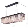 Saint Mossi Modern K9 Clear Crystal Bar Rectangle Raindrop Chandelier Lighting LED Ceiling Light Fixture Pendant for Dining Room Bathroom Bedroom Livingroom 8 E12 Bulbs Required H10'' X L34''X W14''