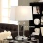 Unique Silver Crystal Table Lamp with Dual USB Ports Metal Base for Bedside Night Stand Table Top, White Shade Modern Living Room Lamps for End Tables Bedrooms Nightstand Bed Side