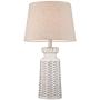 Helene Country Cottage Table Lamps Set of 2 Ceramic Rustic White Glaze Linen Shade for Living Room Family Bedroom Bedside - 360 Lighting