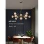 MEEROSEE Sputnik Chandeliers Modern Glass Bubble Chandelier Wired Aluminum Pendant Lighting W37.4'' 12-Light Brushed Brass Ceiling Fixture for Dining Room Foyer Kitchen Island Bedroom Living
